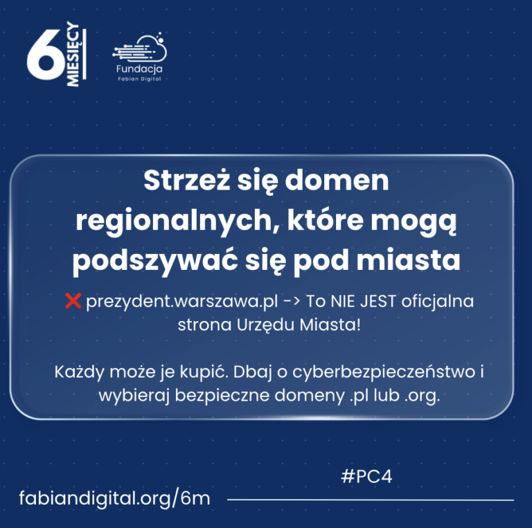 #PC4: Strzeż się domen regionalnych: możesz paść ofiarą oszustwa