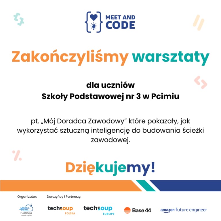 Zakończyliśmy warsztaty AI „Mój Doradca Zawodowy” w Pcimiu